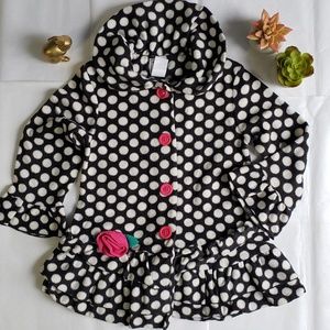 Polka Dots Little Girls Fleece Jacket Coat Sz 5